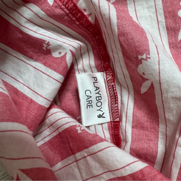 Playboy halter tank top striped white red buttons pin up girl rabbit heads RARE - Picture 5 of 11